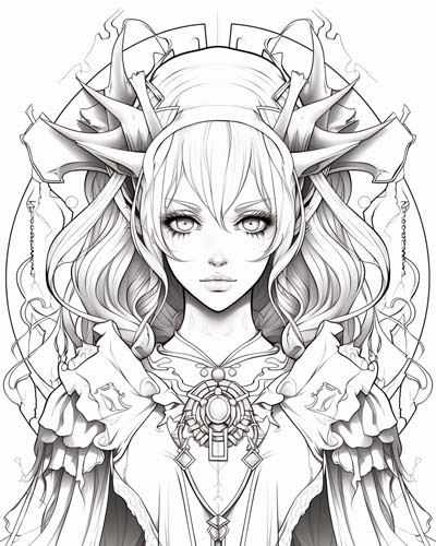 anime coloring page of Hecate