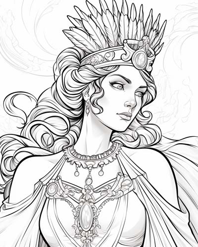 Hera coloring page