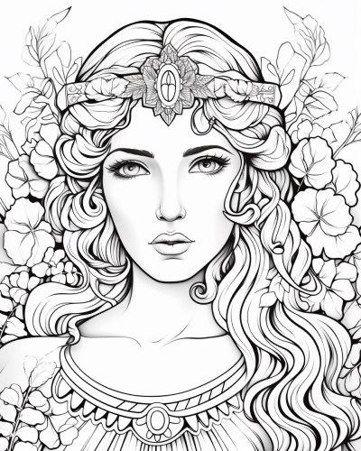 Hera, queen of the gods coloring page