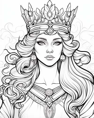 Hera, queen of the gods coloring page