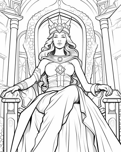 Hera coloring page