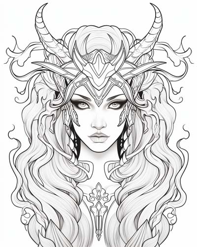 Greek goddess of night coloring page