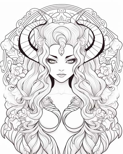 friendly version of Nyx coloring page