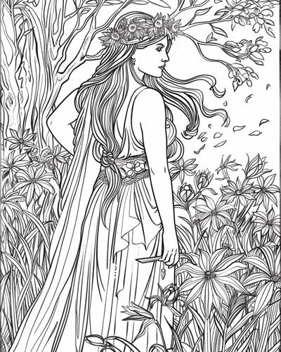 Greek goddess Persephone coloring page