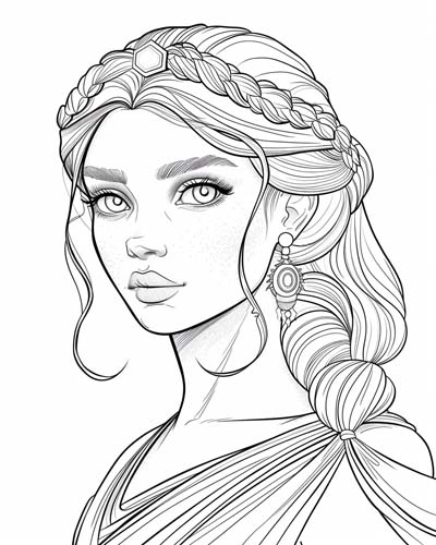 Persephone, queen of the Underworld coloring page