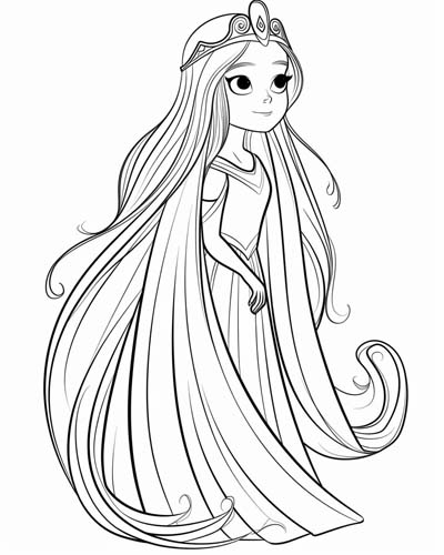 Persephone, queen of the Underworld coloring page