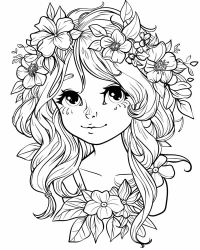Greek goddess of spring coloring page