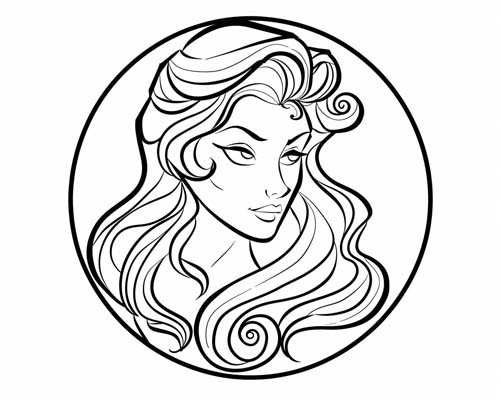 coloring page of the Greek goddess Selene
