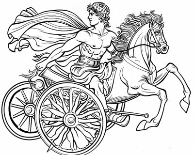 Apollo and the sun chariot coloring page