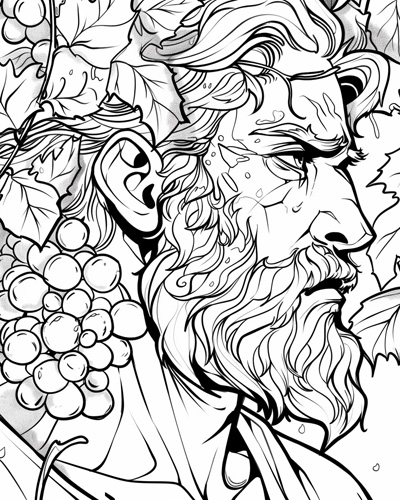 Dionysus coloring page