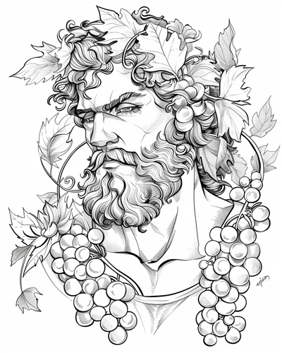 Dionysus coloring page