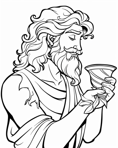 Dionysus coloring page