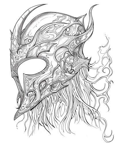 Hades' helm of invisibility coloring page