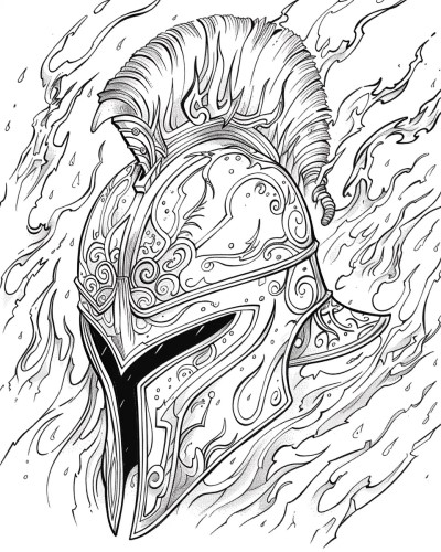 Hades' helm of invisibility coloring page