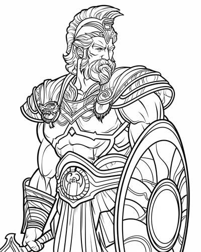 Hector, prince of Troy, coloring page