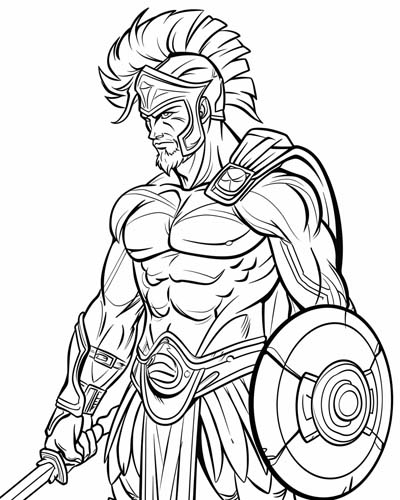 Leonidas, King of Sparta, coloring page