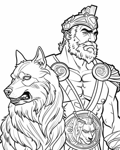 Leonidas, King of Sparta, coloring page