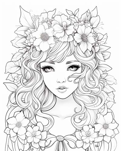 Clematisia, Anthousa of the Clematis blossom coloring page