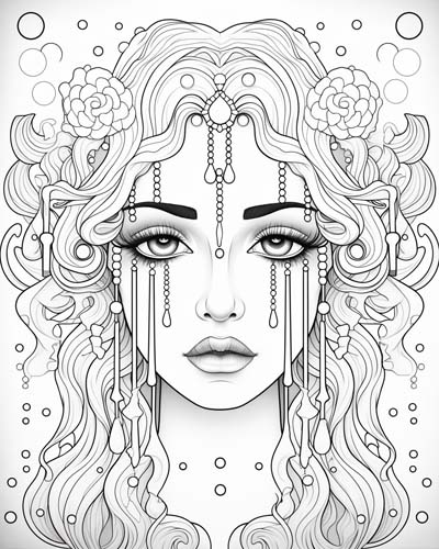Hyad with jewel tears coloring page