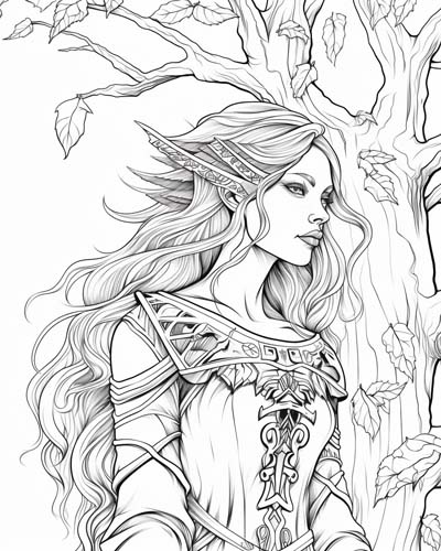 Ash tree nymph coloring page