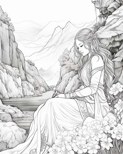 River Naiad coloring page