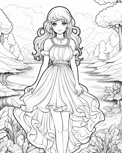 cute Naiad coloring page