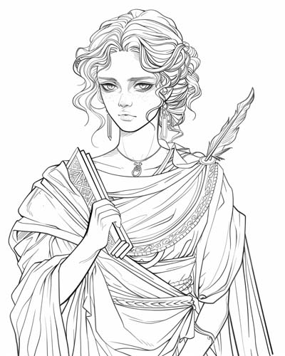 Asterope, Greek Pleiades coloring page