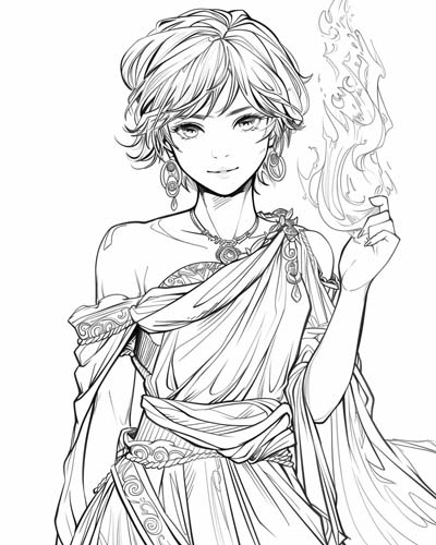 Electra, Greek Pleiades coloring page