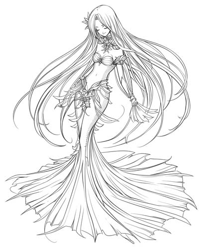 Greek nymph, Pleione coloring page