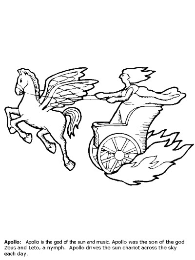 Greek gods:  Apollo coloring page