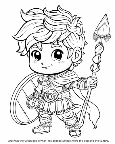 Greek gods: Ares coloring page
