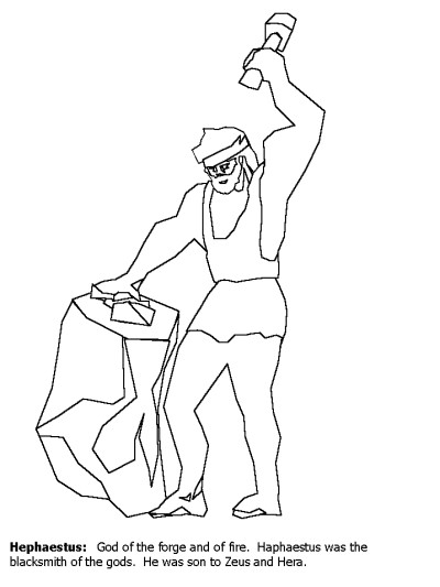 Greek gods: Hephaestus coloring page