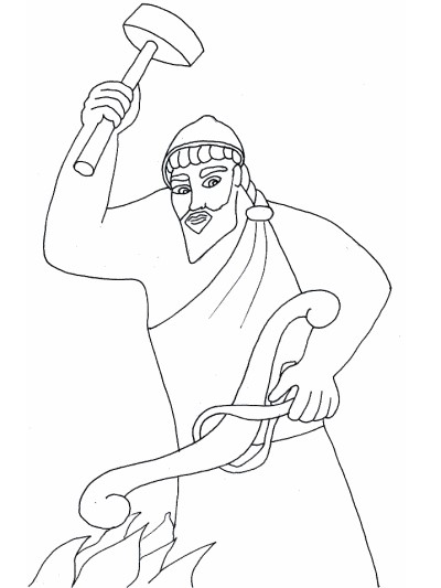 Greek gods: Hephaestus coloring page