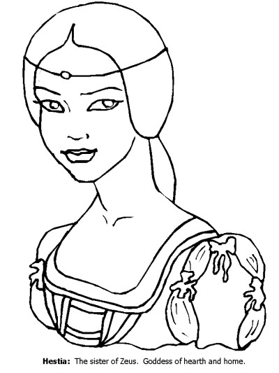 Greek mythology: Hestia coloring page