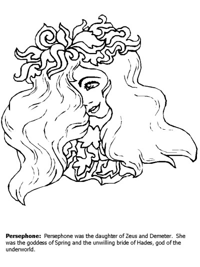Greek mythology: Persephone coloring page