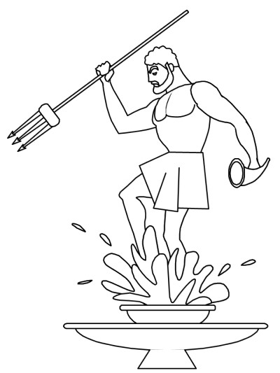 Greek gods: Poseidon coloring page