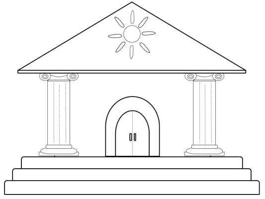 Greek mythology:  Apollo's temple coloring page