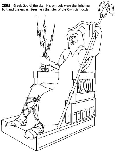 Greek gods: Zeus coloring page