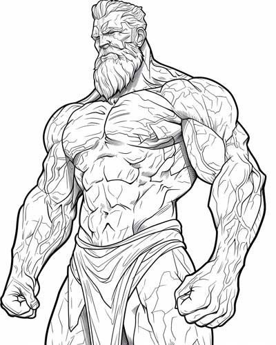 Atlas, Greek Titans coloring page