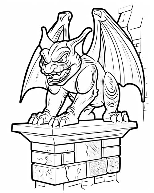 simple gargoyle coloring page
