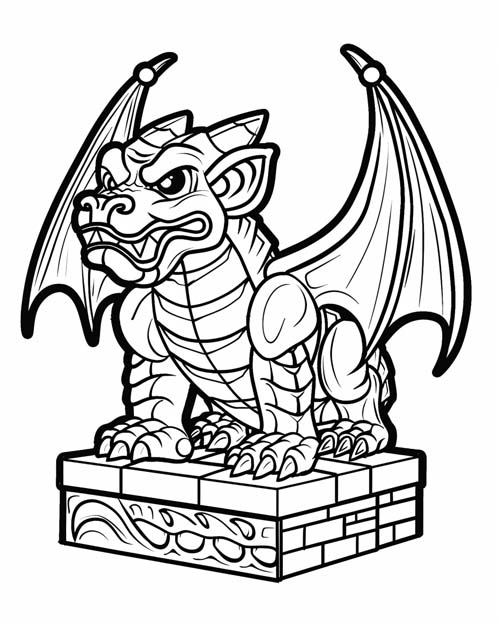 simple gargoyle coloring page
