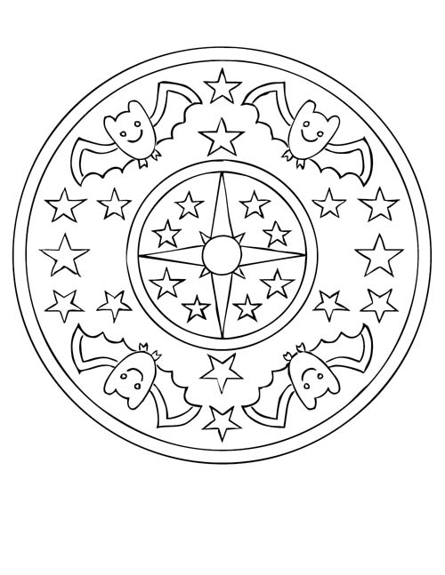 Halloween mandala coloring page