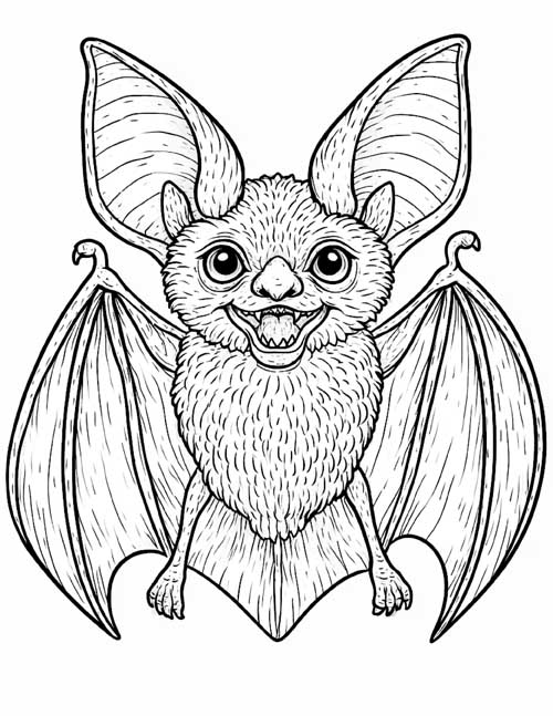 detailed coloring page of a vampire, portrait