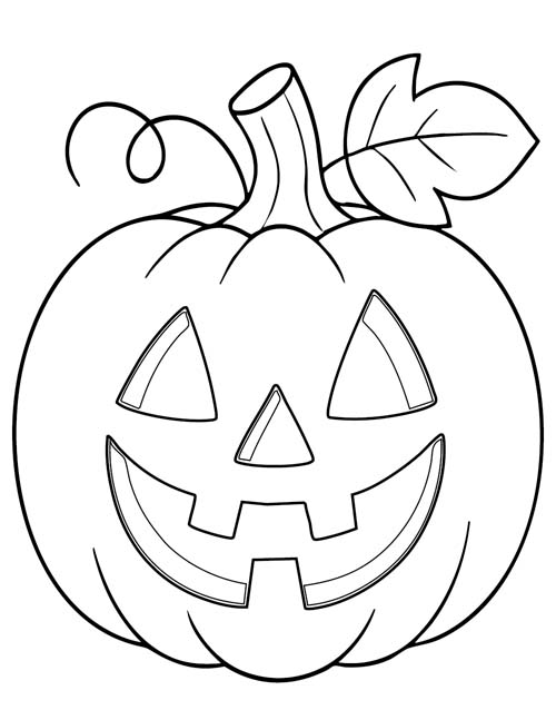 simple coloring page of a jack-o-lantern