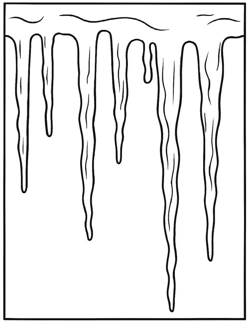 simple coloring page of an icicle