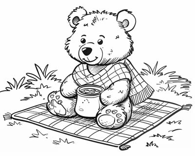 teddy bear picnic coloring page