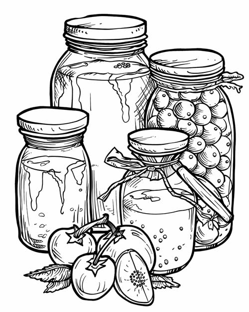 coloring page of preserves