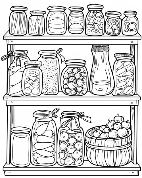 coloring page of preserves