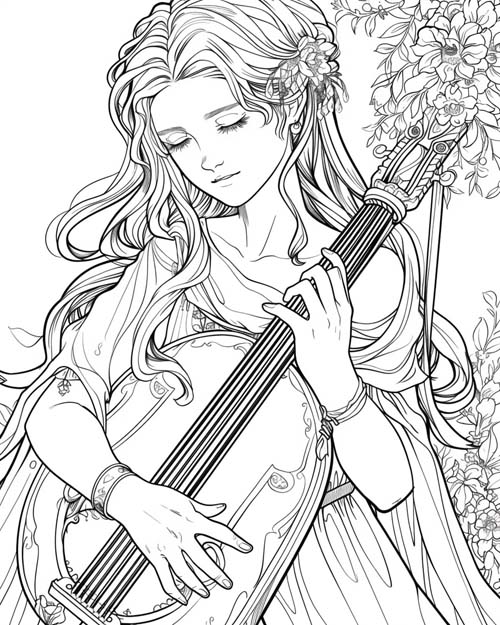 coloring page of St. Cecilia