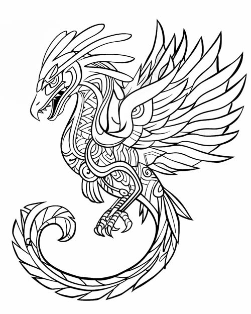 Quetzalcoatl coloring page